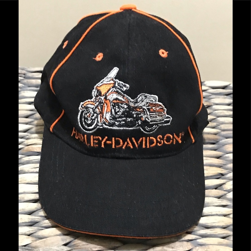 Harley Davidson Road Rally Time Trial Champ Toddler Hat Cap Strap back